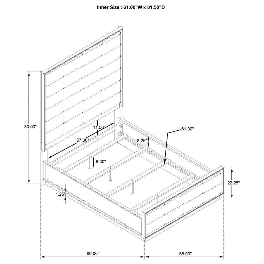 DURANGO PANEL BED TAUPE OAK