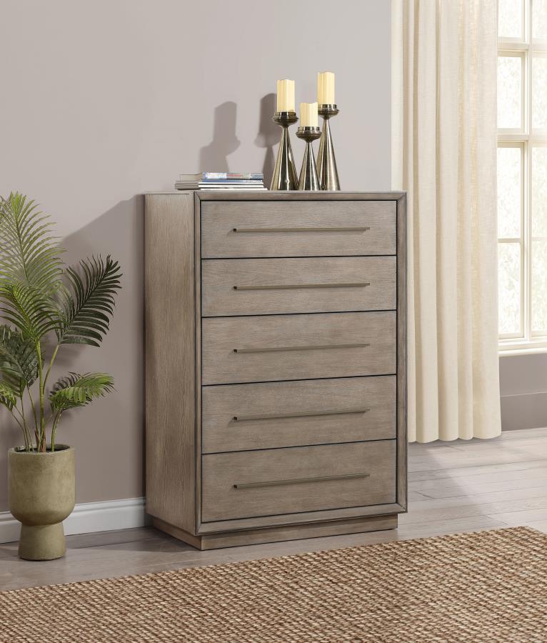 DURANGO 5-DRAWER BEDROOM CHEST TAUPE OAK
