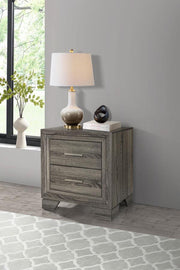 WRIGHT 2-DRAWER NIGHTSTAND BEDSIDE TABLE BROWN OAK