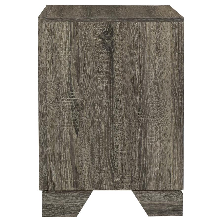 WRIGHT 2-DRAWER NIGHTSTAND BEDSIDE TABLE BROWN OAK