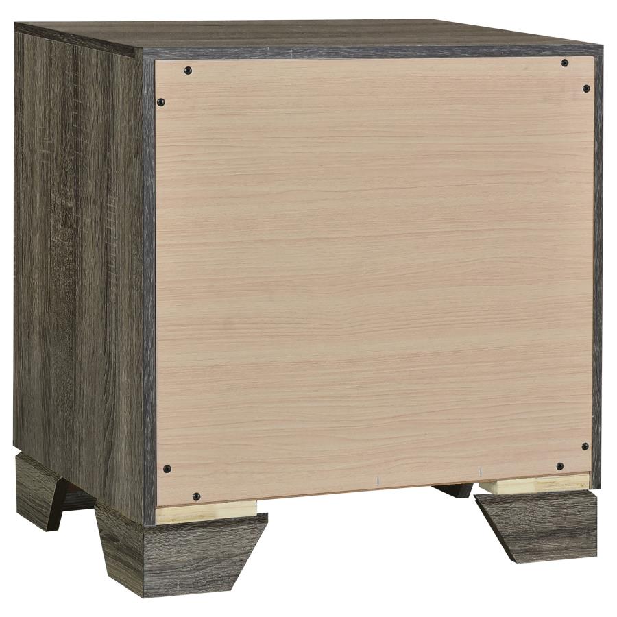 WRIGHT 2-DRAWER NIGHTSTAND BEDSIDE TABLE BROWN OAK