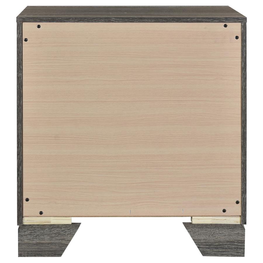 WRIGHT 2-DRAWER NIGHTSTAND BEDSIDE TABLE BROWN OAK