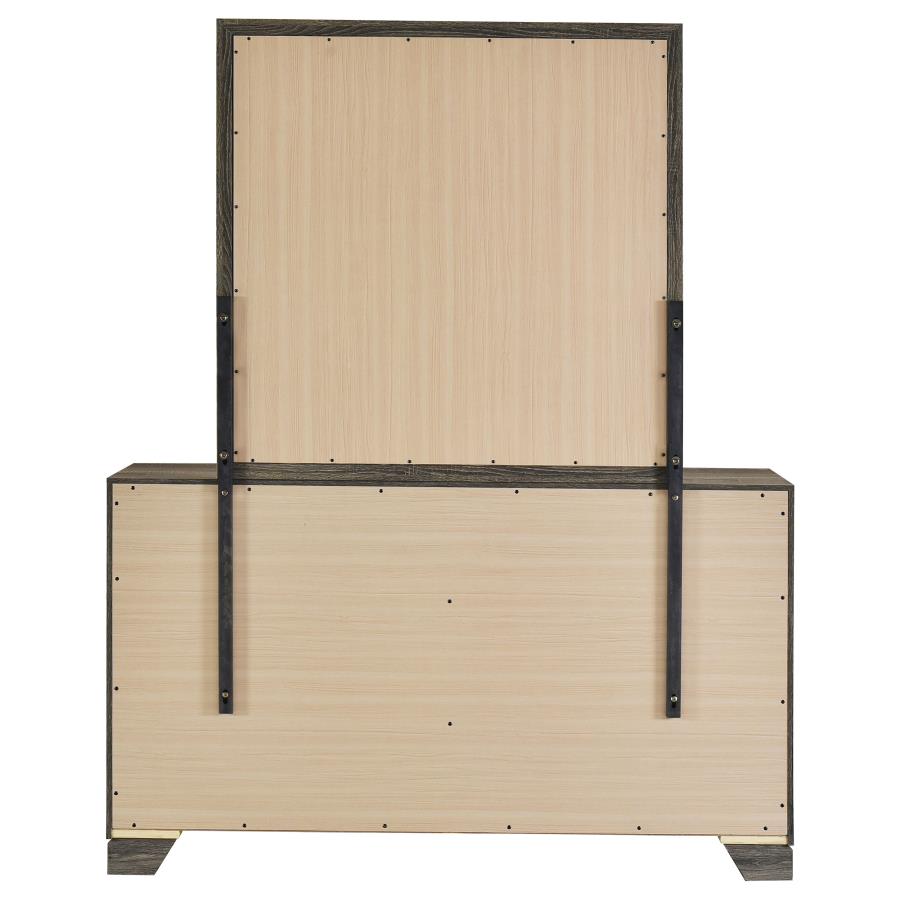 WRIGHT 6-DRAWER DRESSER AND MIRROR BROWN OAK