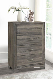 WRIGHT 4-DRAWER CHEST OF DRAWERS BROWN OAK