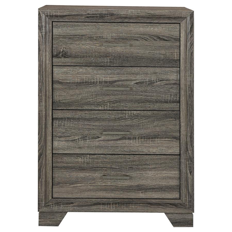 WRIGHT 4-DRAWER CHEST OF DRAWERS BROWN OAK