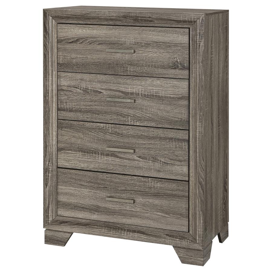 WRIGHT 4-DRAWER CHEST OF DRAWERS BROWN OAK