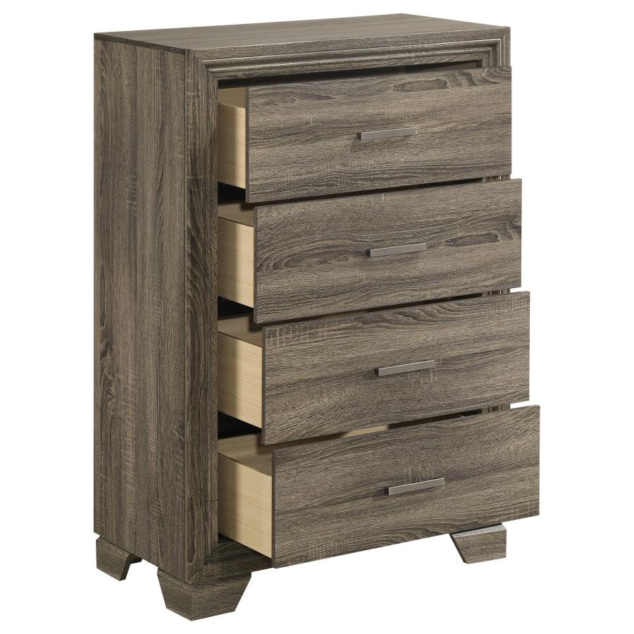 WRIGHT 4-DRAWER CHEST OF DRAWERS BROWN OAK