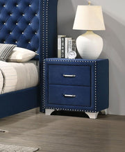 MELODY UPHOLSTERED 2-DRAWER NIGHTSTAND PACIFIC BLUE