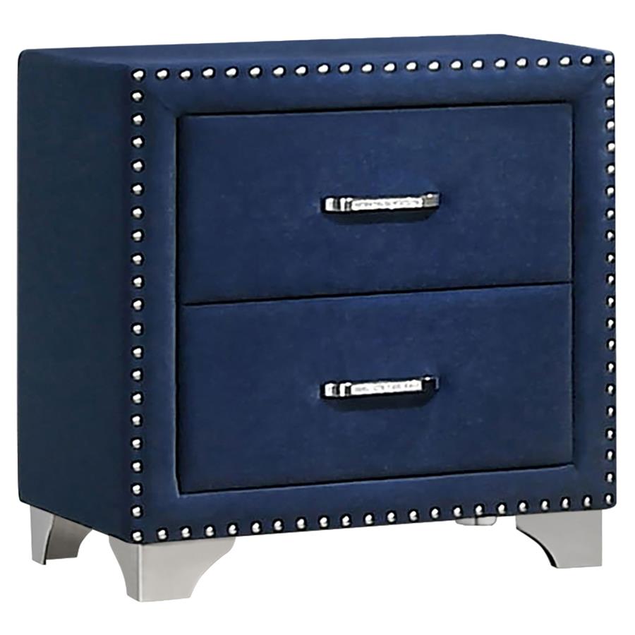 MELODY UPHOLSTERED 2-DRAWER NIGHTSTAND PACIFIC BLUE