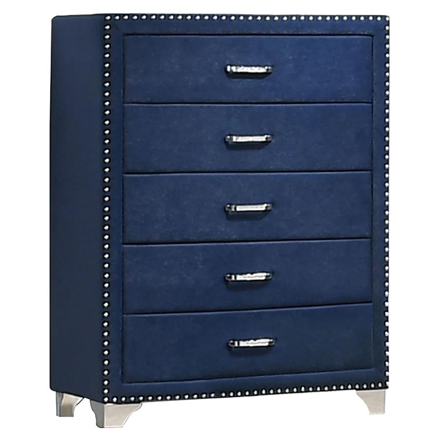 MELODY 5-DRAWER BEDROOM CHEST PACIFIC BLUE