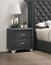 MELODY UPHOLSTERED 2-DRAWER NIGHTSTAND GREY