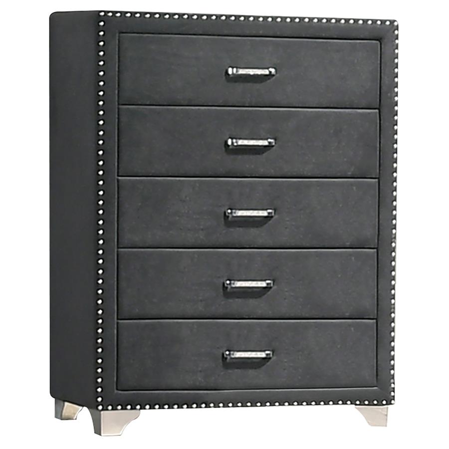 MELODY 5-DRAWER BEDROOM CHEST GREY