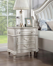EVANGELINE 3-DRAWER NIGHTSTAND SILVER OAK