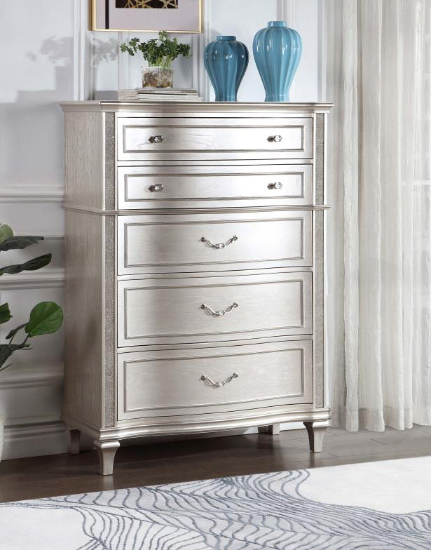 EVANGELINE 6-DRAWER BEDROOM CHEST SILVER OAK