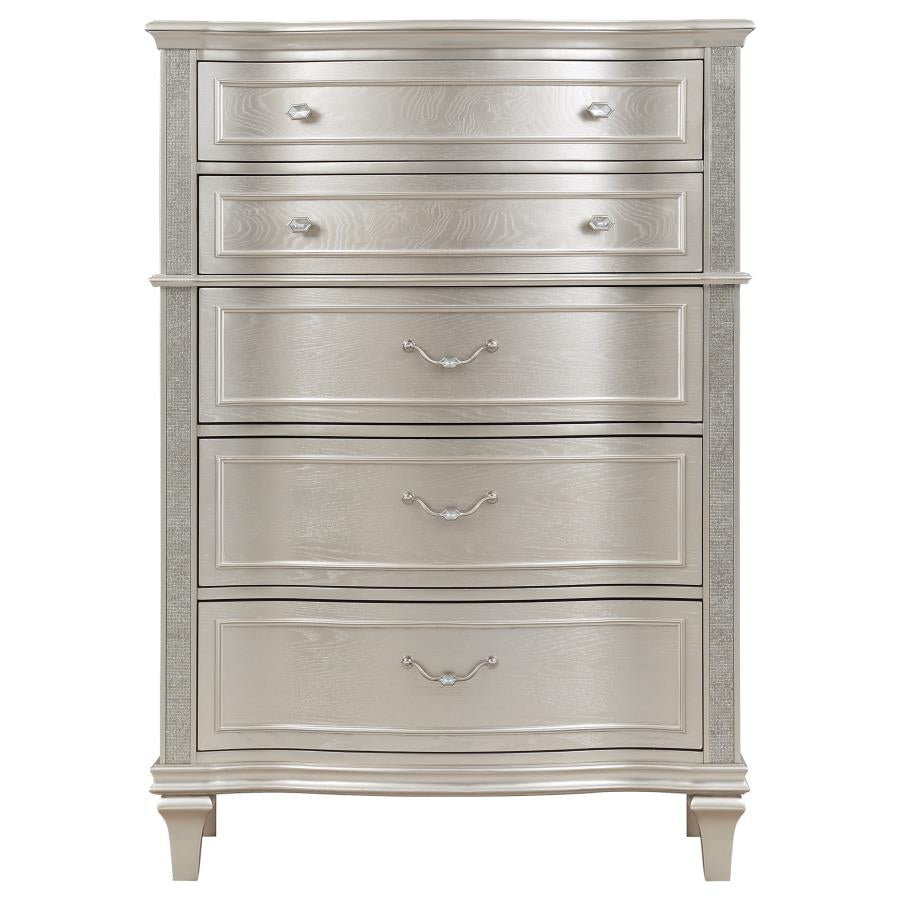 EVANGELINE 6-DRAWER BEDROOM CHEST SILVER OAK