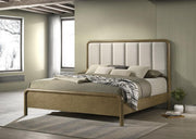 AMSBURY 59-INCH UPHOLSTERED QUEEN BED NUTMEG