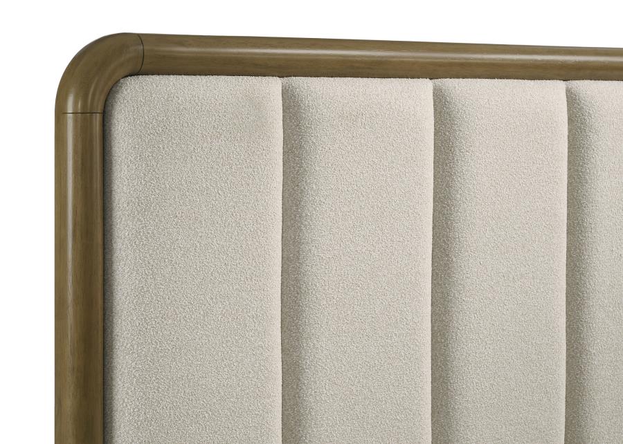 AMSBURY 59-INCH UPHOLSTERED QUEEN BED NUTMEG