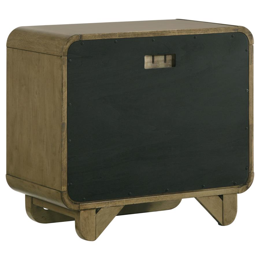 AMSBURY 2-DRAWER NIGHTSTAND BEDSIDE TABLE NUTMEG