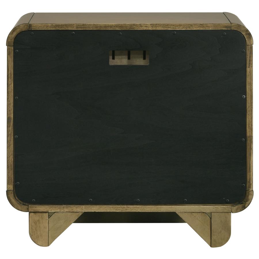 AMSBURY 2-DRAWER NIGHTSTAND BEDSIDE TABLE NUTMEG