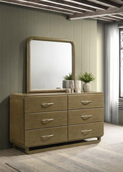 AMSBURY 6-DRAWER DRESSER AND MIRROR NUTMEG