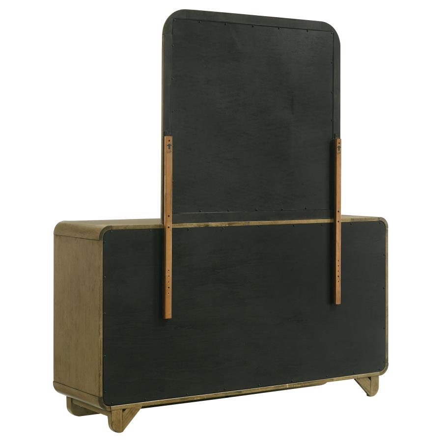 AMSBURY 6-DRAWER DRESSER AND MIRROR NUTMEG