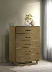 AMSBURY 5-DRAWER CHEST OF DRAWERS NUTMEG