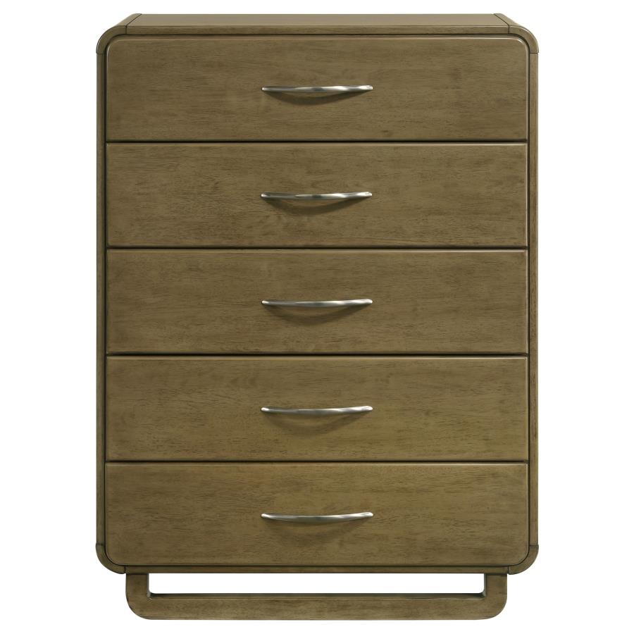 AMSBURY 5-DRAWER CHEST OF DRAWERS NUTMEG