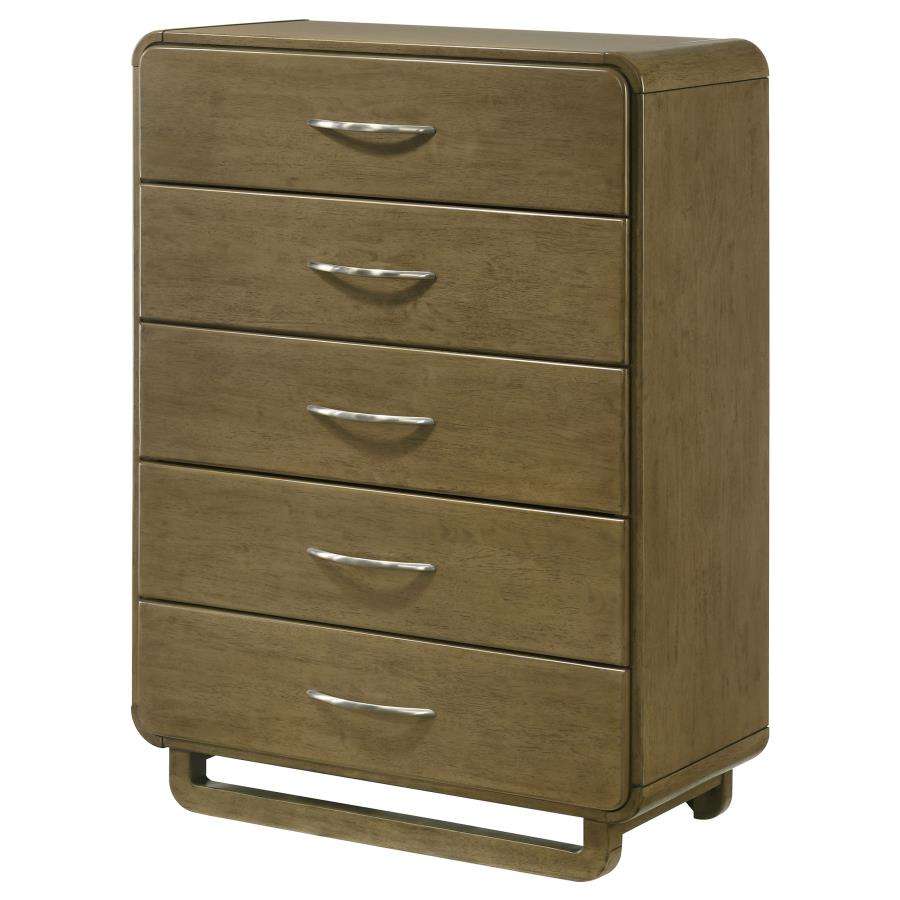 AMSBURY 5-DRAWER CHEST OF DRAWERS NUTMEG
