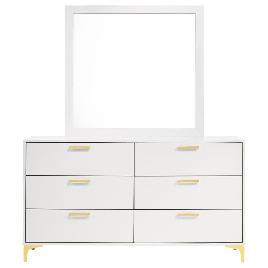 KENDALL 6-DRAWER DRESSER WITH MIRROR WHITE