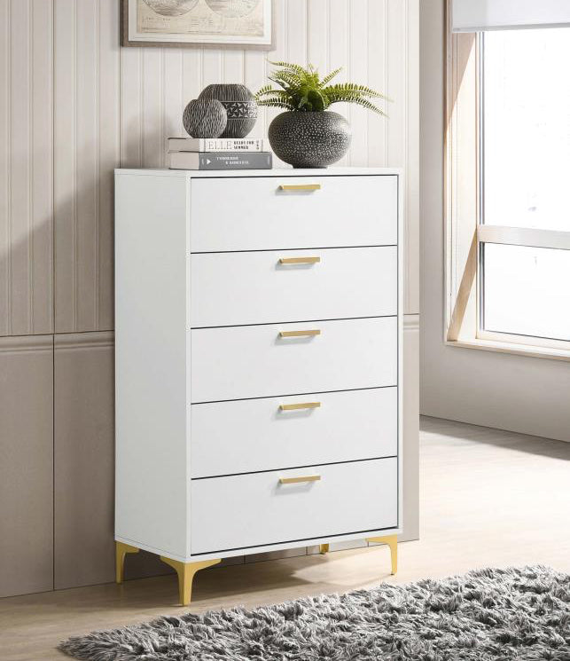 KENDALL 5-DRAWER BEDROOM CHEST WHITE