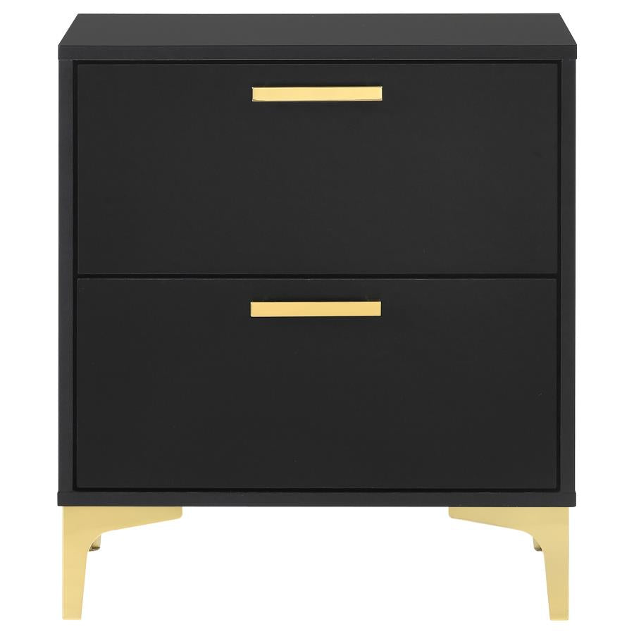 KENDALL 2-DRAWER NIGHTSTAND BLACK