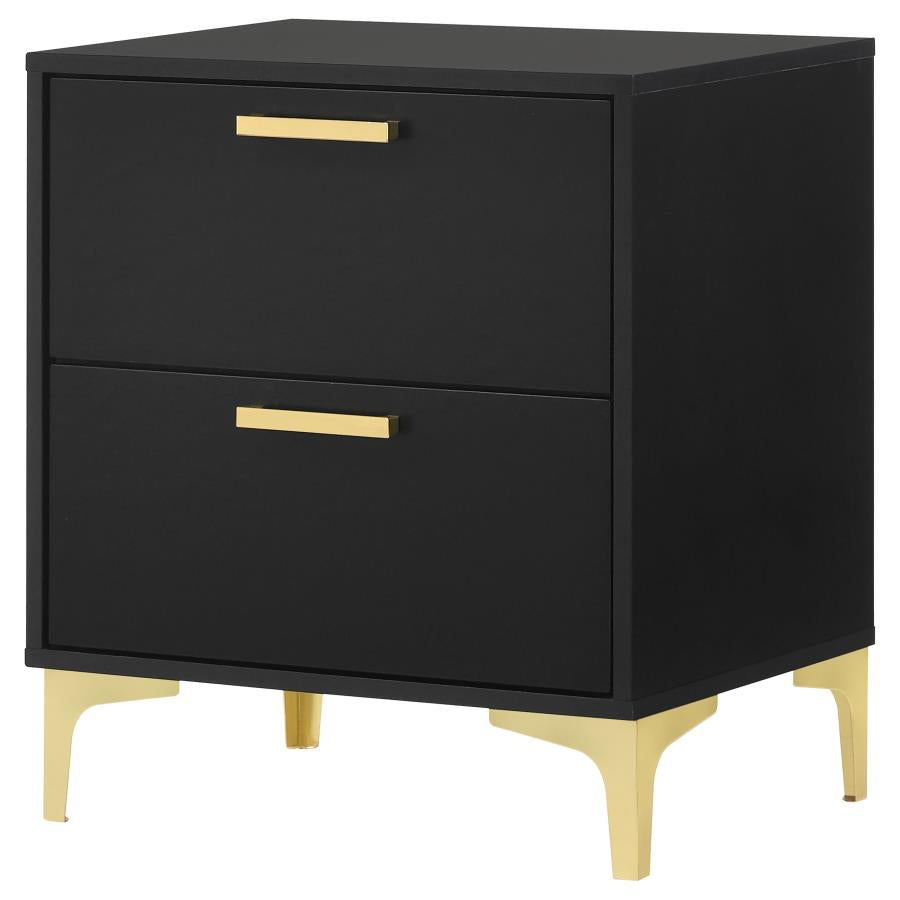 KENDALL 2-DRAWER NIGHTSTAND BLACK