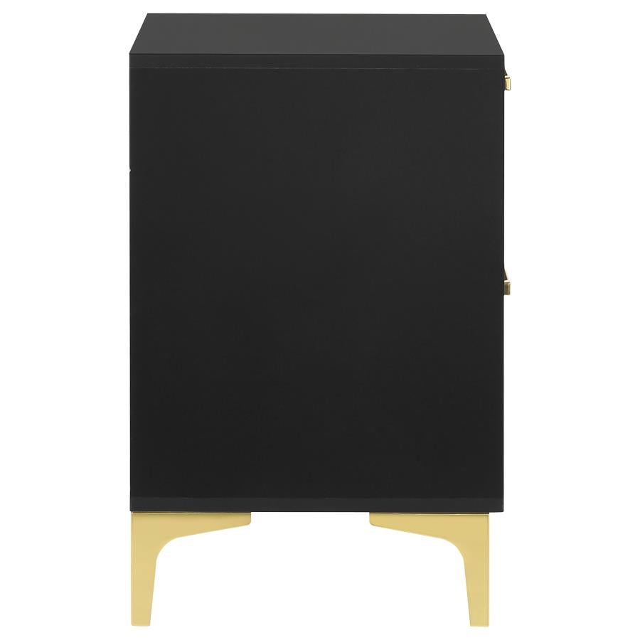 KENDALL 2-DRAWER NIGHTSTAND BLACK