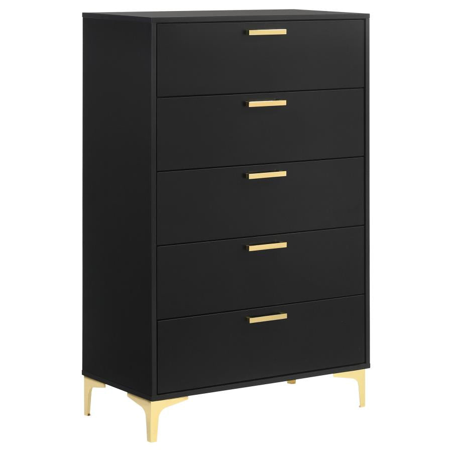 KENDALL 5-DRAWER BEDROOM CHEST BLACK