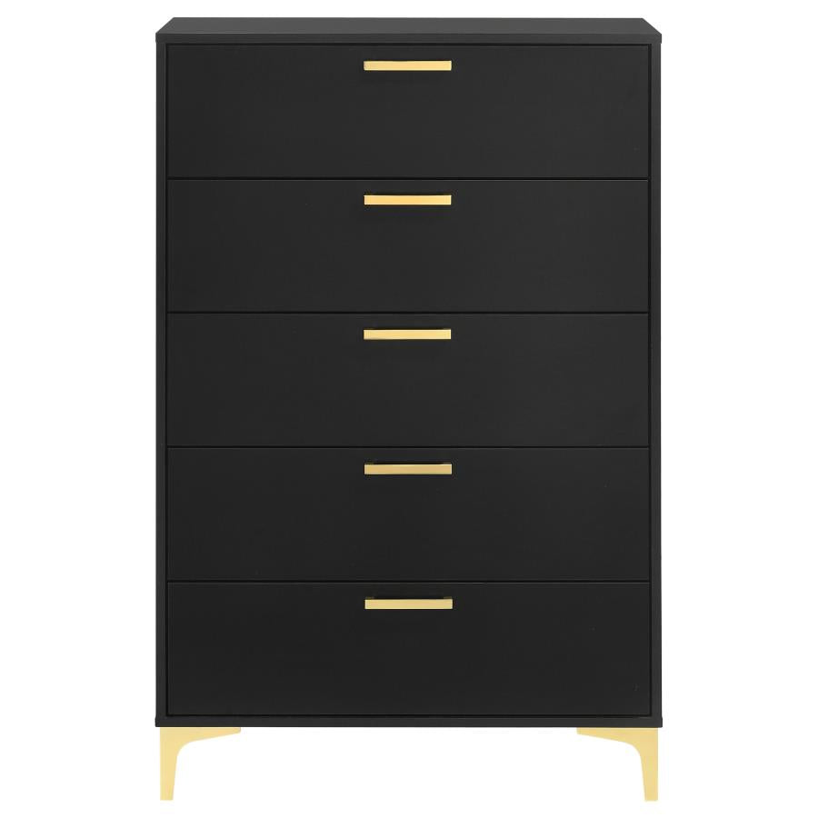 KENDALL 5-DRAWER BEDROOM CHEST BLACK