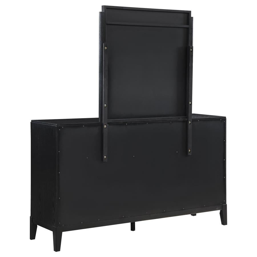 BROOKMEAD 8-DRAWER DRESSER WITH MIRROR BLACK