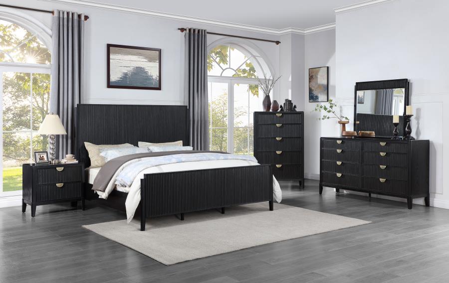 BROOKMEAD 8-DRAWER DRESSER WITH MIRROR BLACK