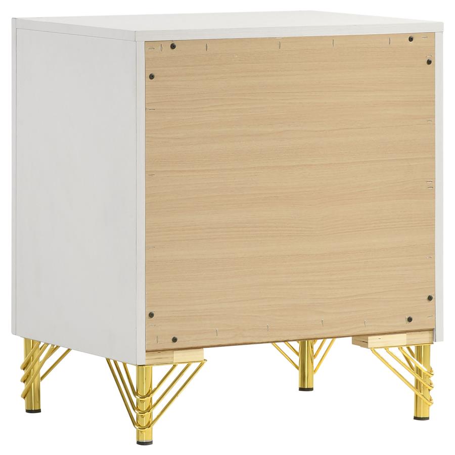 LUCIA 2-DRAWER NIGHTSTAND BEDSIDE TABLE WHITE