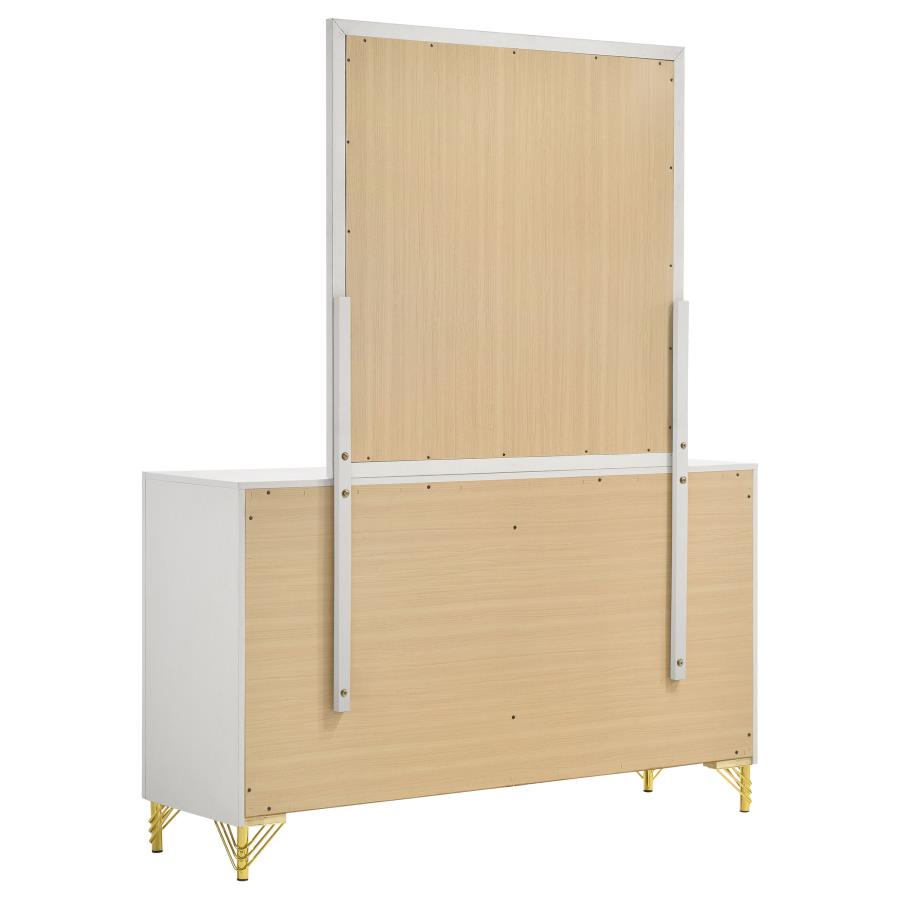 LUCIA 6-DRAWER DRESSER WITH MIRROR WHITE