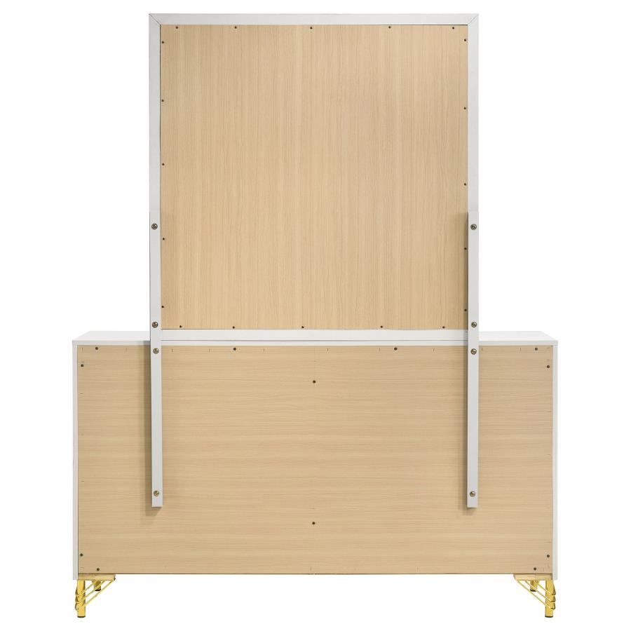 LUCIA 6-DRAWER DRESSER WITH MIRROR WHITE
