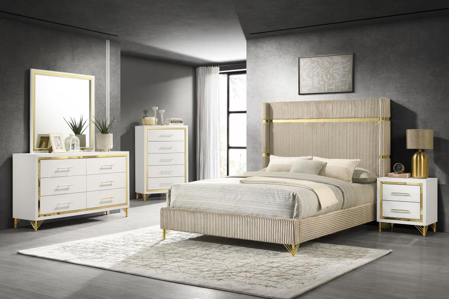 LUCIA 6-DRAWER DRESSER WITH MIRROR WHITE