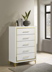 LUCIA 5-DRAWER BEDROOM CHEST OF DRAWERS WHITE
