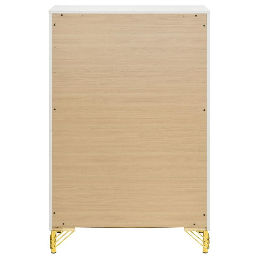 LUCIA 5-DRAWER BEDROOM CHEST OF DRAWERS WHITE