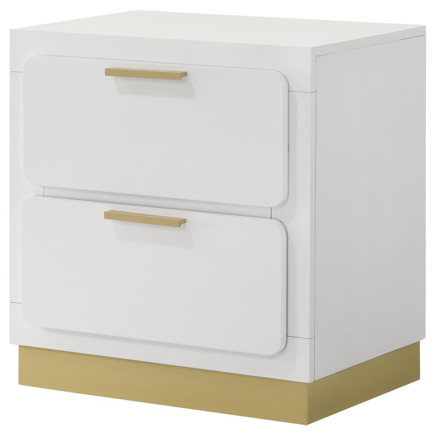CARAWAY 2-DRAWER NIGHTSTAND WHITE