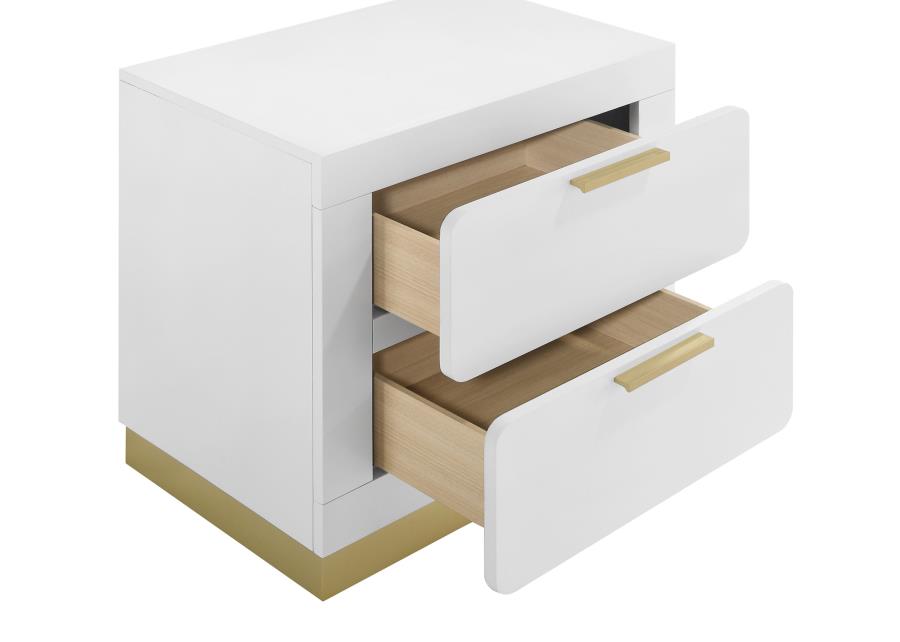 CARAWAY 2-DRAWER NIGHTSTAND WHITE