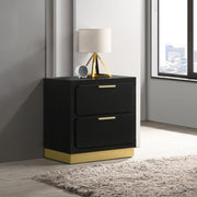 CARAWAY 2-DRAWER NIGHTSTAND BLACK