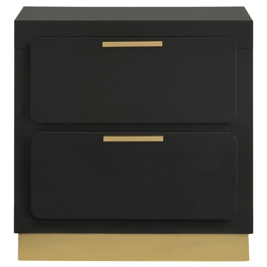 CARAWAY 2-DRAWER NIGHTSTAND BLACK