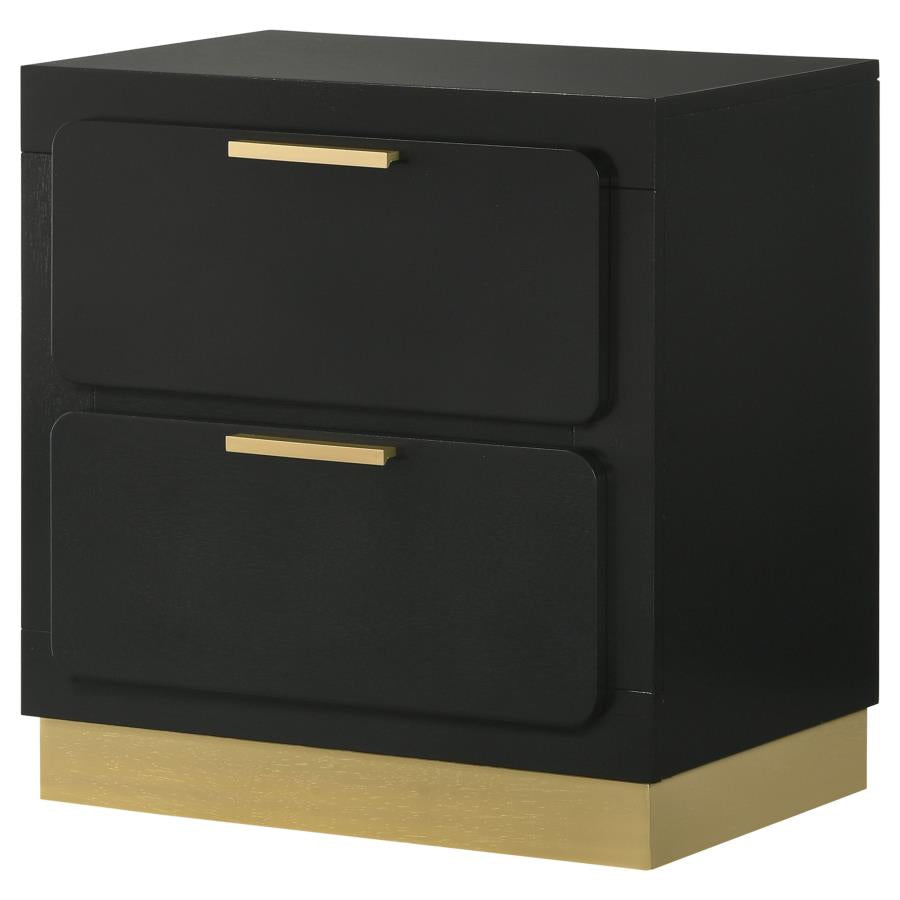 CARAWAY 2-DRAWER NIGHTSTAND BLACK