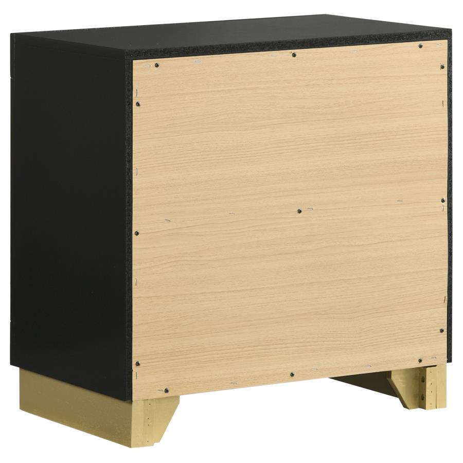 CARAWAY 2-DRAWER NIGHTSTAND BLACK