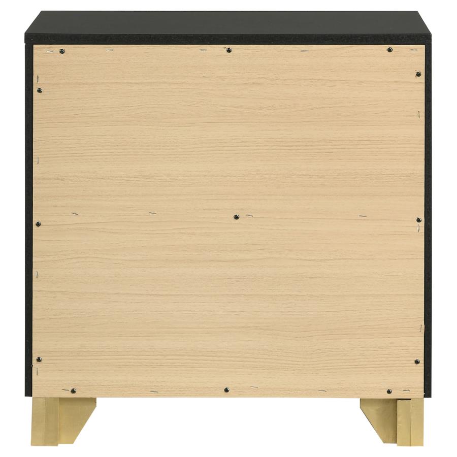 CARAWAY 2-DRAWER NIGHTSTAND BLACK